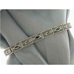 Antique  FILIGREE Bracelet 3 SAPPHIRES  #1239934
