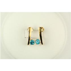 14K  Earrings BLUE TOPAZ  NonPierced Ears #1239939