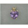 Image 1 : 14K Gold Pendant Heart AMETHYST 4.60 CTS! #1239940