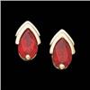 Image 1 : 14k GOLD EARRINGS PEARSHAPE  GARNET STUDS #1239943