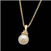 Image 1 : 14k Pendant CULTURED PEARL w DIAMONDS #1239959