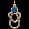 Image 1 : GOLD PENDANT  WITH ME ALWAYS ANGEL w SAPPHIRE #1239960
