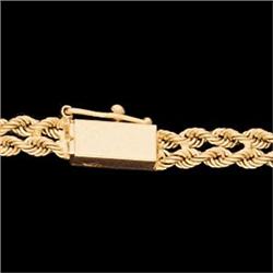 14k SOLID GOLD Rope  BRACELET  7 in Long #1239969