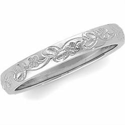 WHITE GOLD WEDDING BAND SIZE 6  3MM WIDE #1239970