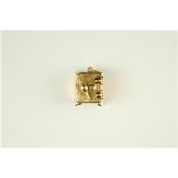 ANTIQUE 14k Gold CHARM  of COMBINATION  SAFE #1239971