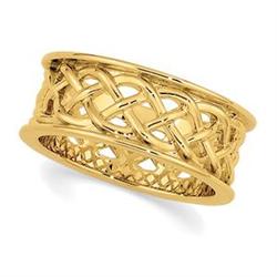 14k  GOLD CELTIC WEDDING BAND Sz 5 #1239975