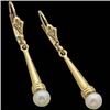 Image 1 : 14K   Earrings CULTURED  PEARL DANGLING #1239985