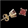 Image 1 : 14k  Earrings PRINCESS CUT  GARNETS #1239987