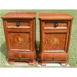 PAIR OF GERMAN C.1900 ROSEWOOD MARQUETRIED BURL#1240001