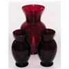 Image 1 : Lot of 3 Red Depression Glass Vases #1240073