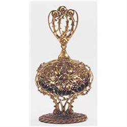 Ornate Brass Floral & Vine Perfume Bottle #1240103