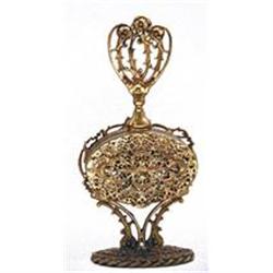 Ornate Brass Floral & Vine Perfume Bottle #1240104