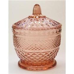 Pink Depression Glass Vanity Jar #1240117