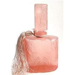 Pink Satin Glass Embossed Perfume Bottle #1240130