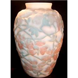 Consolidated Glass Pink Flowers and Vines 11" #1240140