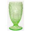 Image 1 : Green Depression Glass Footed Tumblers (4) #1240192
