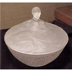 LIZ Satin Glass Figural Powder Jar #1240210