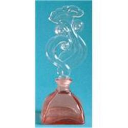 Pink Pressed Glass Floral Top Perfume Bottle 1 #1240216