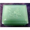 Image 1 : Hocking Fire King Embossed Rose Jadeite Box #1240222