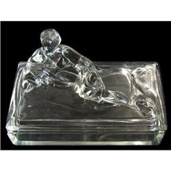 Cleopatra Crystal Depression Glass Powder Jar #1240224
