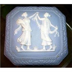 Blue Jasperware Cameo Powder Jar #1240236