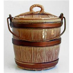 McCoy Cookie Barrel Cookie Jar w Brass Handle #1240282