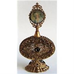 Apollo Bronze Filigree Portrait Perfume Bottle #1240289