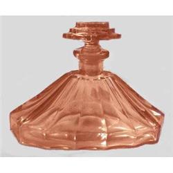 Pink Satin Art Deco Stepped Perfume Bottle #1240301