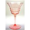Image 1 : Pink Depression Glass Art Deco Goblet Set of 6 #1240304