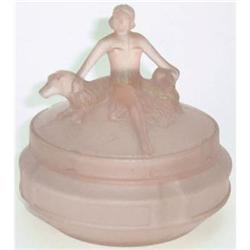 Annette Pink Frosted Satin Glass Powder Jar  #1240330