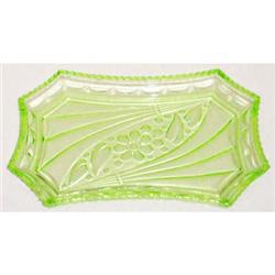 Green Depression Glass Sowerby Vanity Tray  #1240344