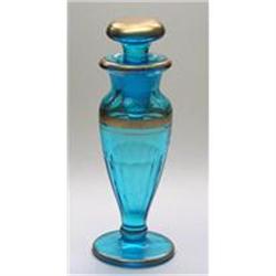 Blue & Gold Depression Glass Perfume Bottle #1240348