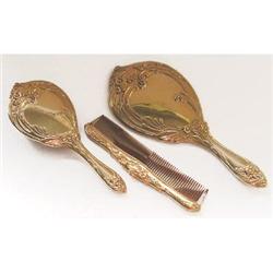 Ormolu Art Nouveau Mirror, Brush & Comb Set #1240358