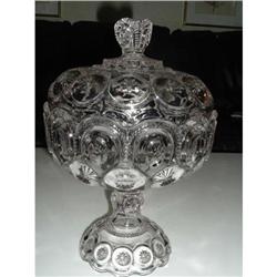 19th C. American Pressed Glass Covered Bowl #1240374