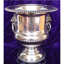Vintage Silver  Ice Bucket w/ Lion Head Handles#1240383