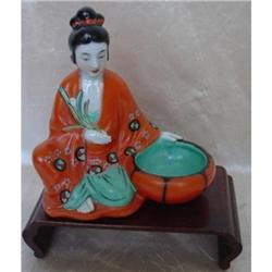 Antique Japanese Kutani Geisha with Bowl  #1240385
