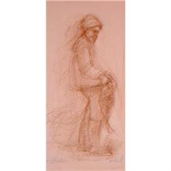 The  Lone Fisherman litho by Edna Hibel REAR #1240391