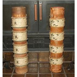 Antique Primitive Floral Wallpaper Rollers #1240400