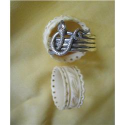 C 1850's STERLING "COILED SNAKE" NAPKIN RING #1240402