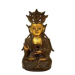 15C Ming Chinese Gilt Bronze Seated Buddha #1240462