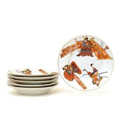 6 Meiji Japanese Imari Samurai Plate Sg #1240466