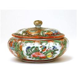 19C Chinese Export Rose Medallion Cov Bowl #1240487