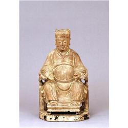 Old Chinese Wood Carved Buddha God Deity  #1240495