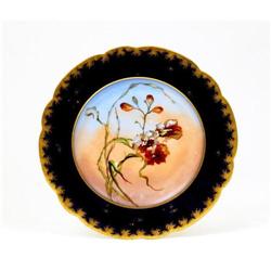 French Limoge Limoges Haviland HP Cobalt Plate #1240510
