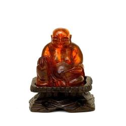 Old Chinese Export Natural Amber Happy Buddha  #1240513