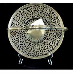 Basket Sheffield Silver Plate Pierced Handle  #1240541