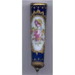 Hat Pin China Top Florals Gilt Ornate  #1240545