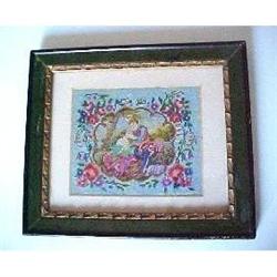 Petit Point Framed Oblong Embroidery #1240718