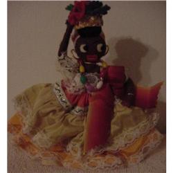 Doll  Black Cloth Felt Souvenior 7" #1240739