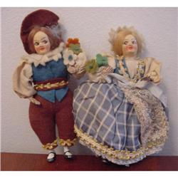 Doll Coth Metal Feet Foreign 4.5" Couple Dolls #1240797